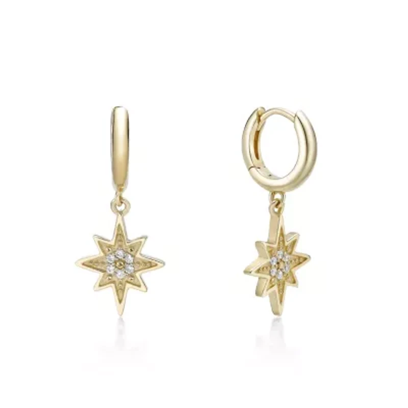 Lab Created Gemminded Lab-Grown Diamond Accent Earrings in 18k Gold Over Silver