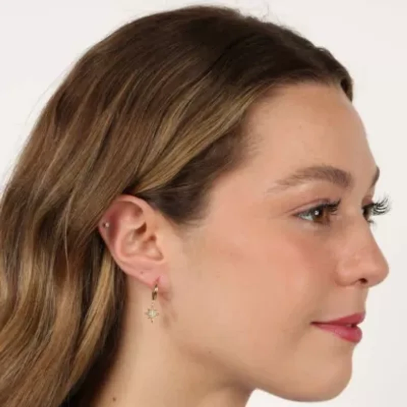 Lab Created Gemminded Lab-Grown Diamond Accent Earrings in 18k Gold Over Silver