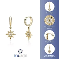 Lab Created Gemminded Lab-Grown Diamond Accent Earrings in 18k Gold Over Silver