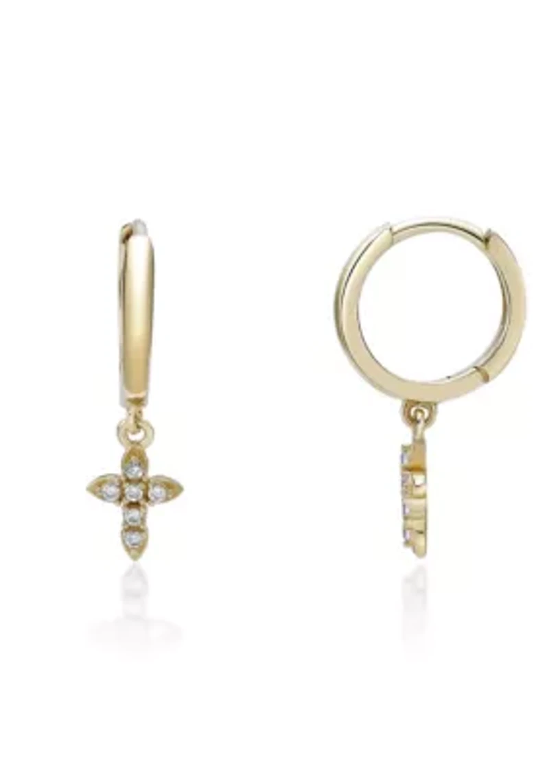Lab Created Gemminded Lab-Grown Diamond Accent Earrings in 18k Gold Over Silver