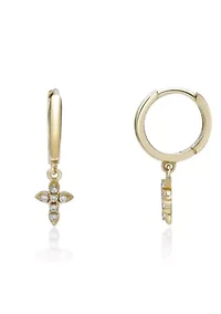 Lab Created Gemminded Lab-Grown Diamond Accent Earrings in 18k Gold Over Silver