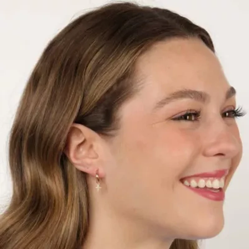 Lab Created Gemminded Lab-Grown Diamond Accent Earrings in 18k Gold Over Silver