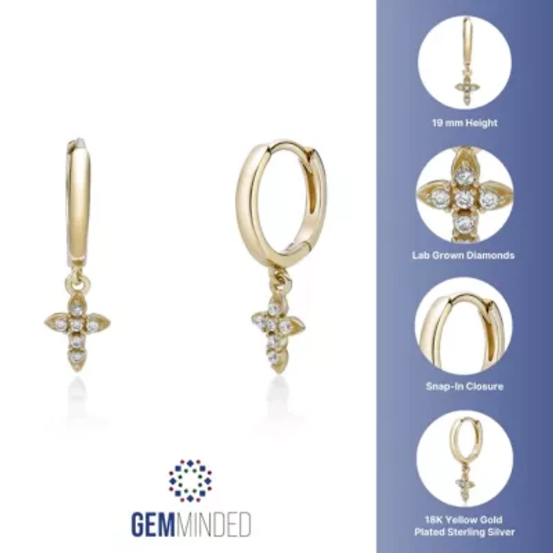 Lab Created Gemminded Lab-Grown Diamond Accent Earrings in 18k Gold Over Silver