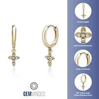 Lab Created Gemminded Lab-Grown Diamond Accent Earrings in 18k Gold Over Silver