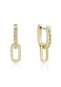 Lab Created Gemminded 1/10 ct. t.w. Lab-Grown Diamond Earrings in 18k Gold Over Silver