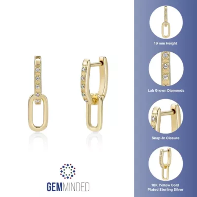 Lab Created Gemminded 1/10 ct. t.w. Lab-Grown Diamond Earrings in 18k Gold Over Silver