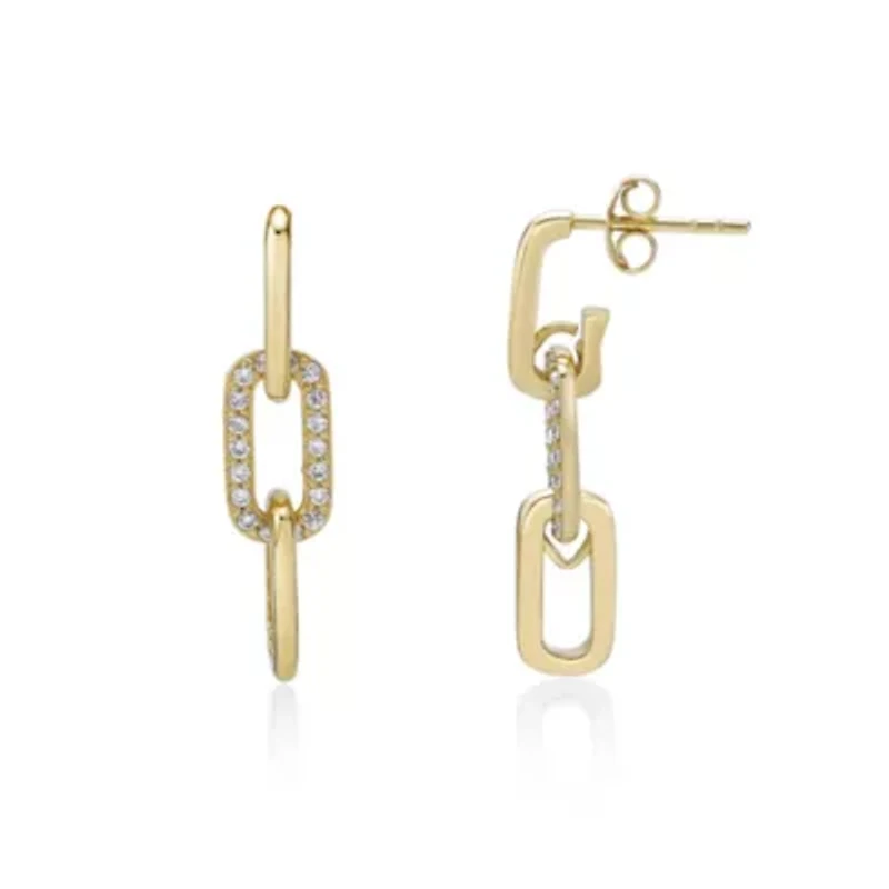Lab Created 1/3 ct. t.w. Lab Grown Diamond Drop Earrings in 18K Gold Plated Silver