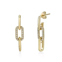 Lab Created 1/3 ct. t.w. Lab Grown Diamond Drop Earrings in 18K Gold Plated Silver
