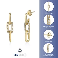 Lab Created 1/3 ct. t.w. Lab Grown Diamond Drop Earrings in 18K Gold Plated Silver