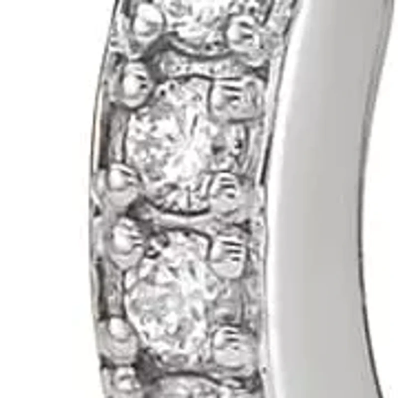 Lab Created Lab-Grown Diamond Accent Single Huggie Earring Sterling Silver