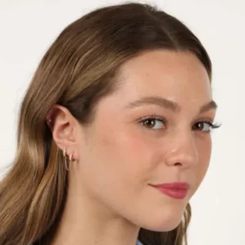 Lab Created Gemminded 1/10 ct. t.w. Lab-Grown Diamond Single Huggie Earring in 18k Gold Over Silver