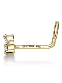Lab Created Lila Moon Lab-Grown Diamond Accent 3-Stone Nose Stud in 10K Gold
