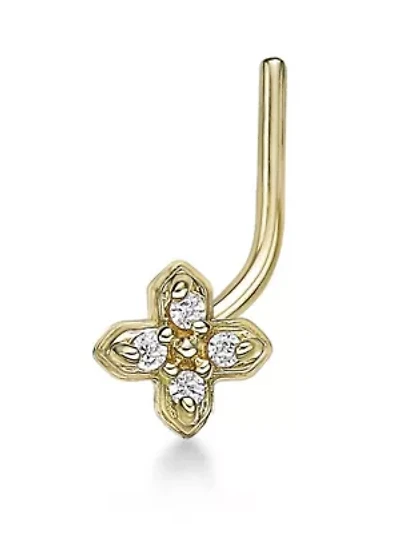 Lab Created Lila Moon Lab-Grown Diamond Accent Curved Nose Stud in 10K Gold
