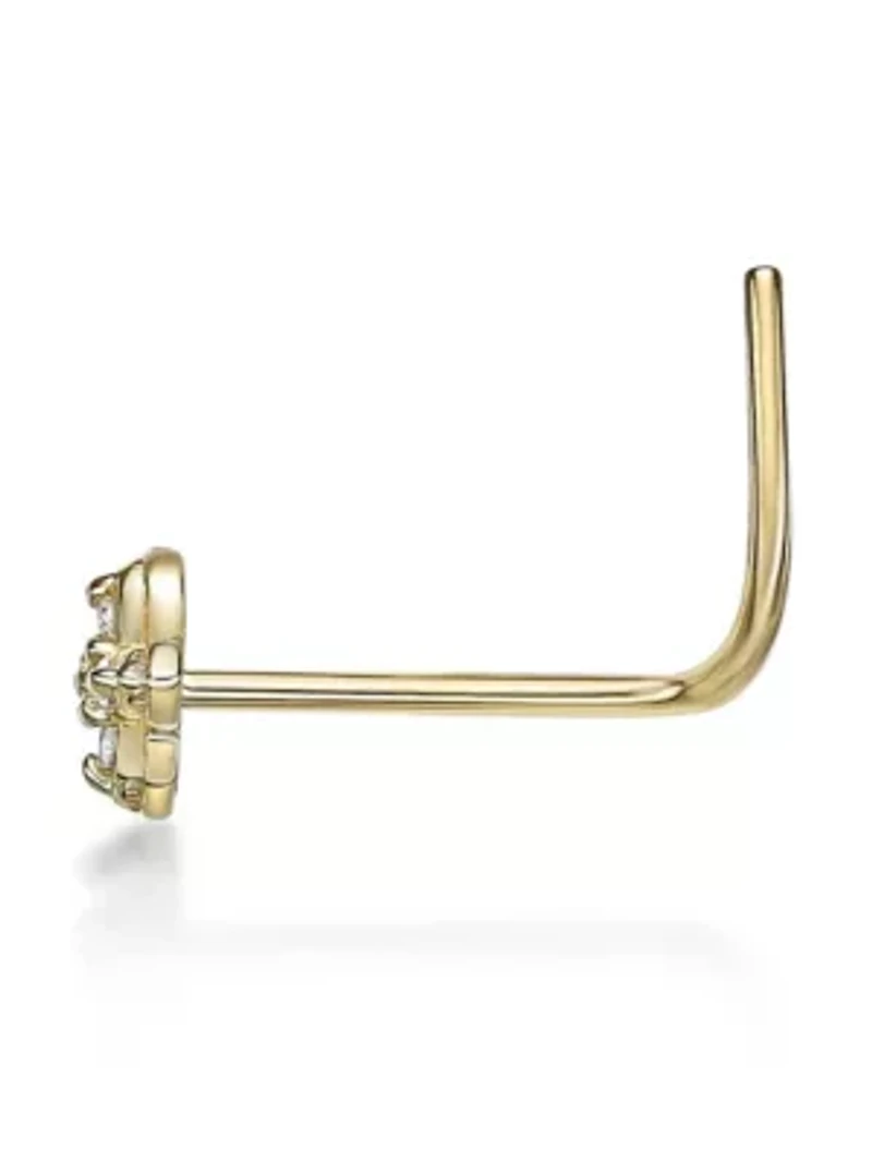 Lab Created Lila Moon Lab-Grown Diamond Accent Curved Nose Stud in 10K Gold