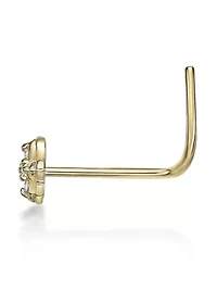 Lab Created Lila Moon Lab-Grown Diamond Accent Curved Nose Stud in 10K Gold