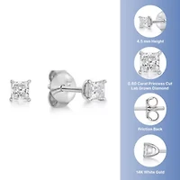 Lab Created 5/8 ct. t.w. Lab Grown Diamond Stud Earrings in 14K White Gold
