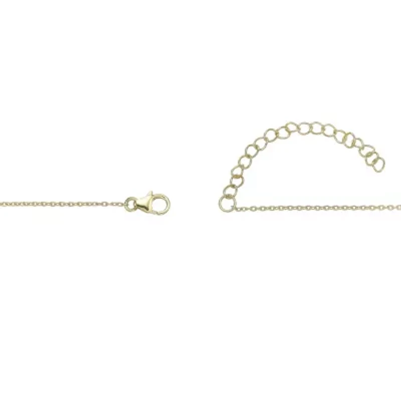Lab Created Gemminded Lab-Grown Diamond Accent Cross Pendant Necklace in 18k Gold Over Silver