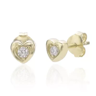 Lab Created Gemminded Lab-Grown Diamond Accent Stud Earrings in 18k Gold Over Silver