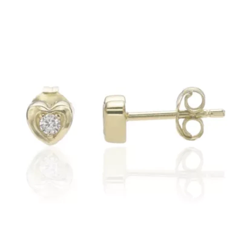 Lab Created Gemminded Lab-Grown Diamond Accent Stud Earrings in 18k Gold Over Silver