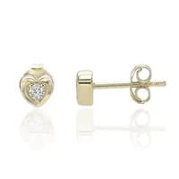 Lab Created Gemminded Lab-Grown Diamond Accent Stud Earrings in 18k Gold Over Silver