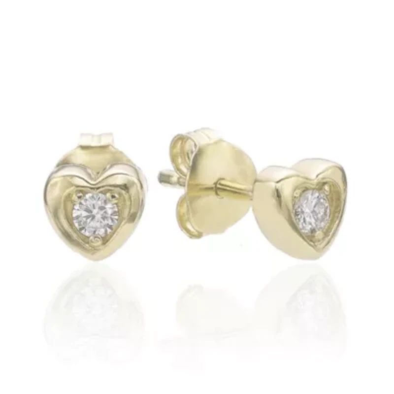 Lab Created Gemminded Lab-Grown Diamond Accent Stud Earrings in 18k Gold Over Silver
