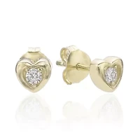 Lab Created Gemminded Lab-Grown Diamond Accent Stud Earrings in 18k Gold Over Silver