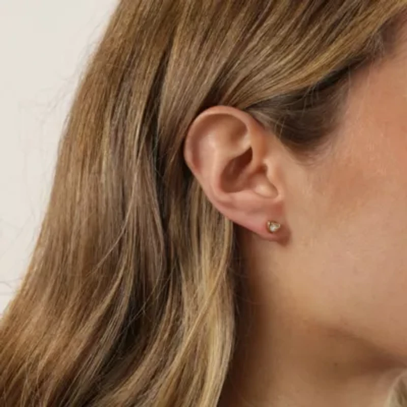 Lab Created Gemminded Lab-Grown Diamond Accent Stud Earrings in 18k Gold Over Silver