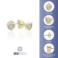 Lab Created Gemminded Lab-Grown Diamond Accent Stud Earrings in 18k Gold Over Silver