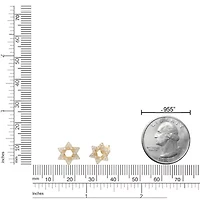 Lab Created 18k Gold Plated Silver 1/4 CTTW Lab Grown Diamond Star of David Earrings