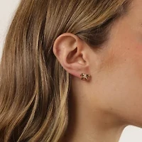 Lab Created Gemminded Lab-Grown Diamond Accent Earrings in 18k Gold Over Silver