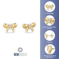 Lab Created Gemminded Lab-Grown Diamond Accent Earrings in 18k Gold Over Silver
