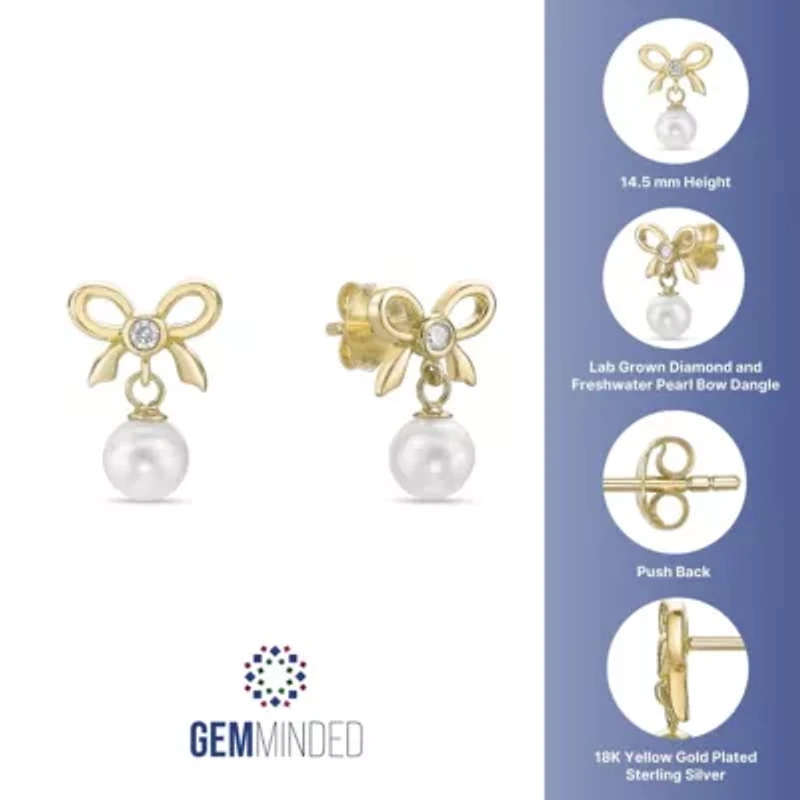 Lab Created Gemminded Lab-Grown Diamond Accent Earrings in 18k Gold Over Silver