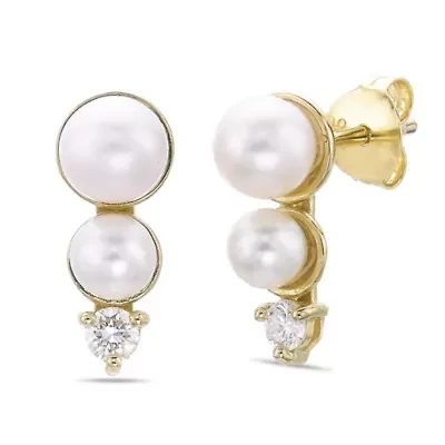 Lab Created Gemminded 1/ ct. t.w. Lab-Grown Diamond Earrings in 18k Gold Over Silver