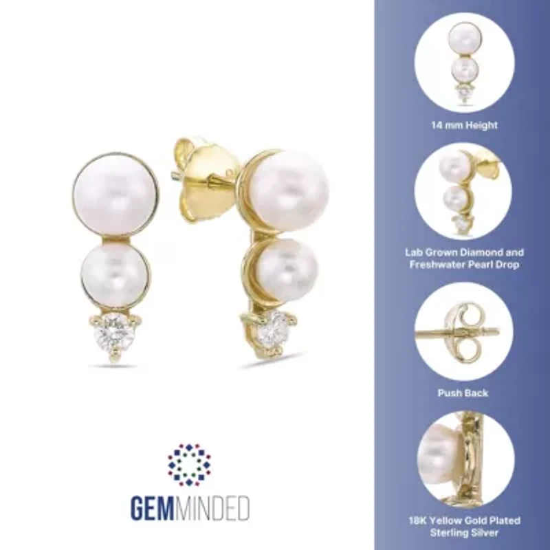 Lab Created Gemminded 1/ ct. t.w. Lab-Grown Diamond Earrings in 18k Gold Over Silver