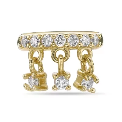 Lab Created Gemminded 1/ ct. t.w. Lab-Grown Diamond Ear Cuff in 18k Gold over Silver