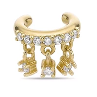 Lab Created Gemminded 1/ ct. t.w. Lab-Grown Diamond Ear Cuff in 18k Gold over Silver