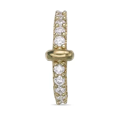 Lab Created Gemminded Lab-Grown Diamond Accent Ear Cuff in 18k Gold over Silver