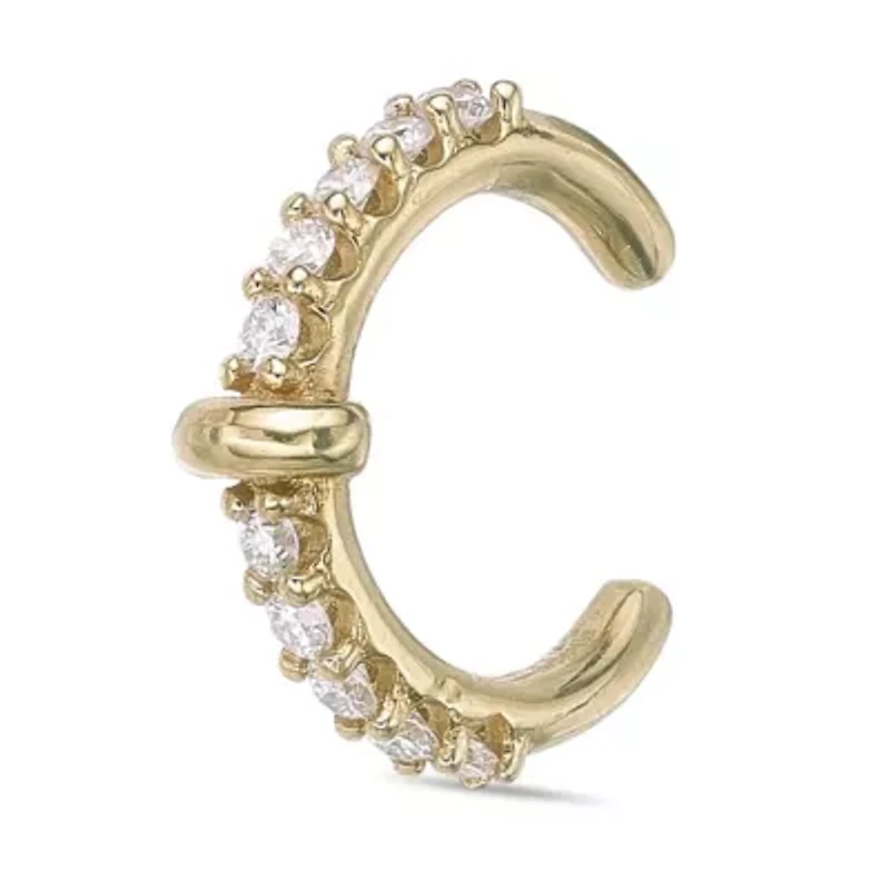 Lab Created Gemminded Lab-Grown Diamond Accent Ear Cuff in 18k Gold over Silver