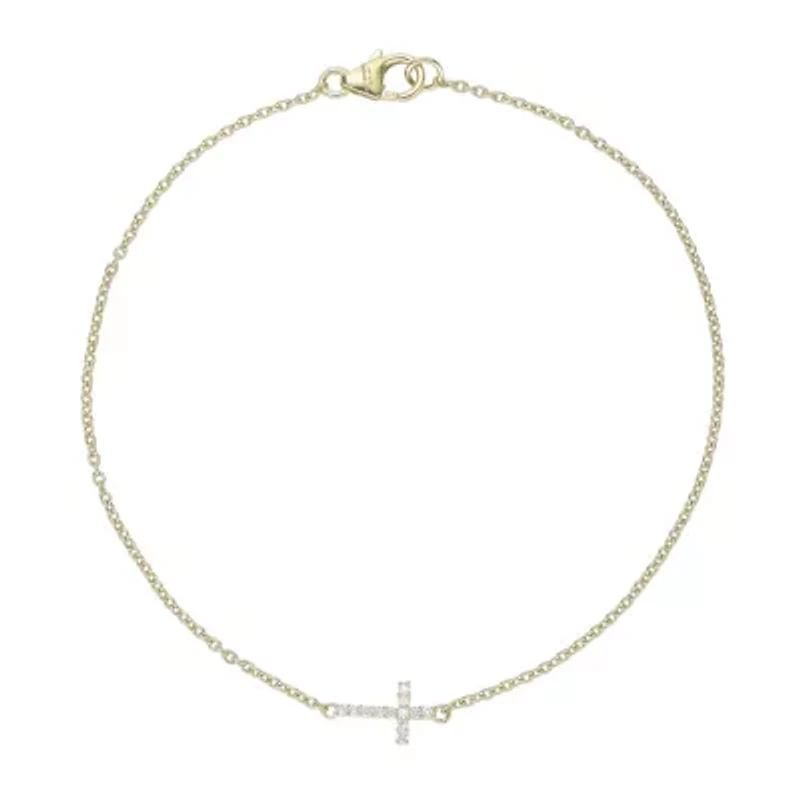 Lab Created Gemminded Lab-Grown Diamond Accent Bracelet in 18K Gold Over Silver
