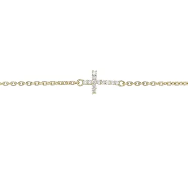 Lab Created Gemminded Lab-Grown Diamond Accent Bracelet in 18K Gold Over Silver