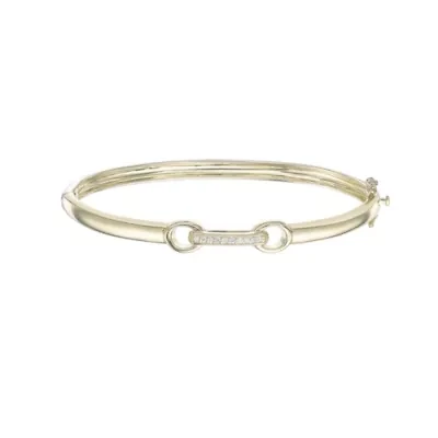 Lab Created Gemminded 1/10 ct. t.w. Lab-Grown Diamond Bangle in 18K Gold Over Silver