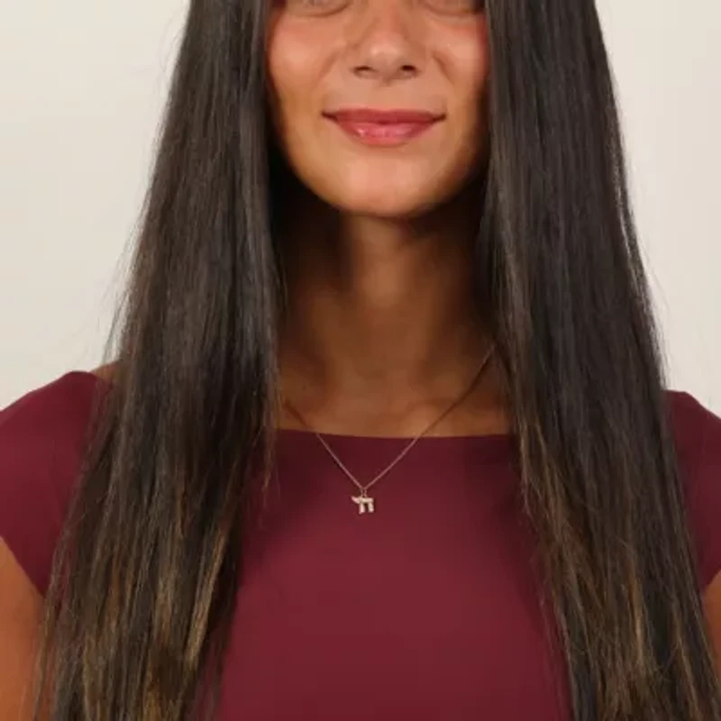 Lab Created 18k Gold Plated Sterling Silver 7/8 cttw. Lab Grown Diamond "Chai" Pendant Necklace