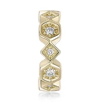 Lab Created 18k Gold Plated Silver Lab Grown Diamond Accent Open Ear Cuff