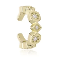 Lab Created 18k Gold Plated Silver Lab Grown Diamond Accent Open Ear Cuff
