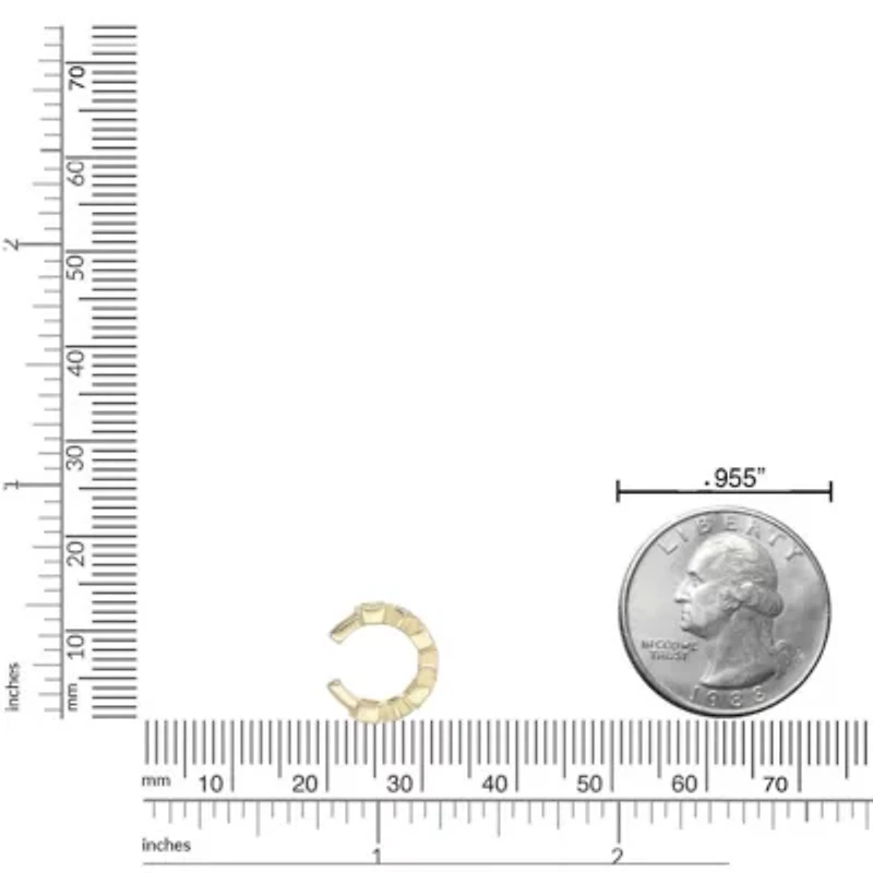 Lab Created 18k Gold Plated Silver Lab Grown Diamond Accent Open Ear Cuff