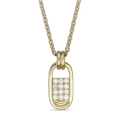 Lab Created 18k Gold Plated Sterling Silver 1/8 ct. t.w. Lab Grown Diamond Pull Tab Pendant Necklace