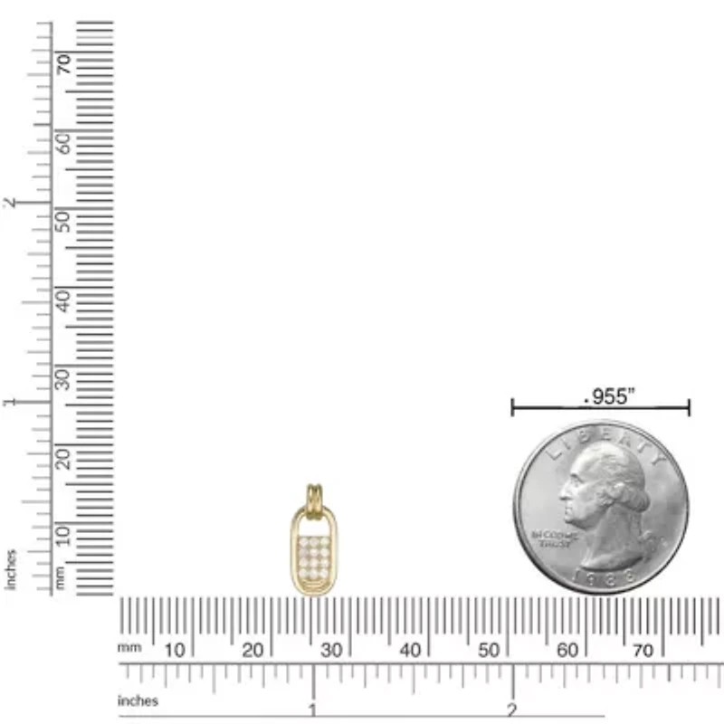 Lab Created 18k Gold Plated Sterling Silver 1/8 ct. t.w. Lab Grown Diamond Pull Tab Pendant Necklace