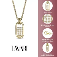 Lab Created 18k Gold Plated Sterling Silver 1/8 ct. t.w. Lab Grown Diamond Pull Tab Pendant Necklace