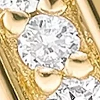 Lab Created 18k Gold Plated Silver 1/10 CTTW Lab Grown Diamond Bar Earrings