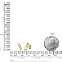 Lab Created 18k Gold Plated Silver 1/10 CTTW Lab Grown Diamond Bar Earrings